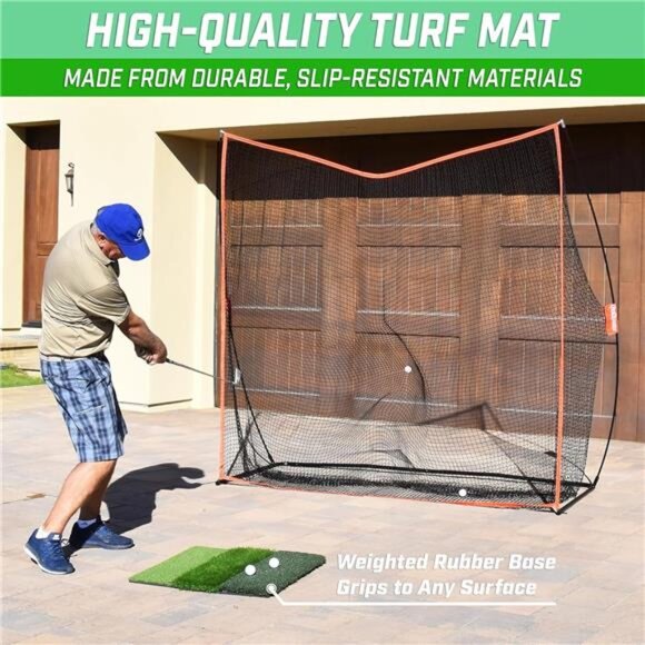 GoSports Tri-Turf XL Golf Practice Hitting Mat - Huge 24 Inch x 24 Inch for - Picture 4 of 7